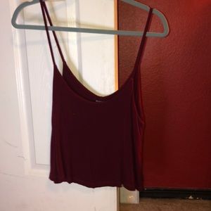 Maroon tank top/crop top size small